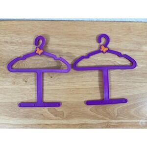 Funrise‎ 2012 Purple Butterfly Doll Hangers Set of 2 Fuchsia Plastic
